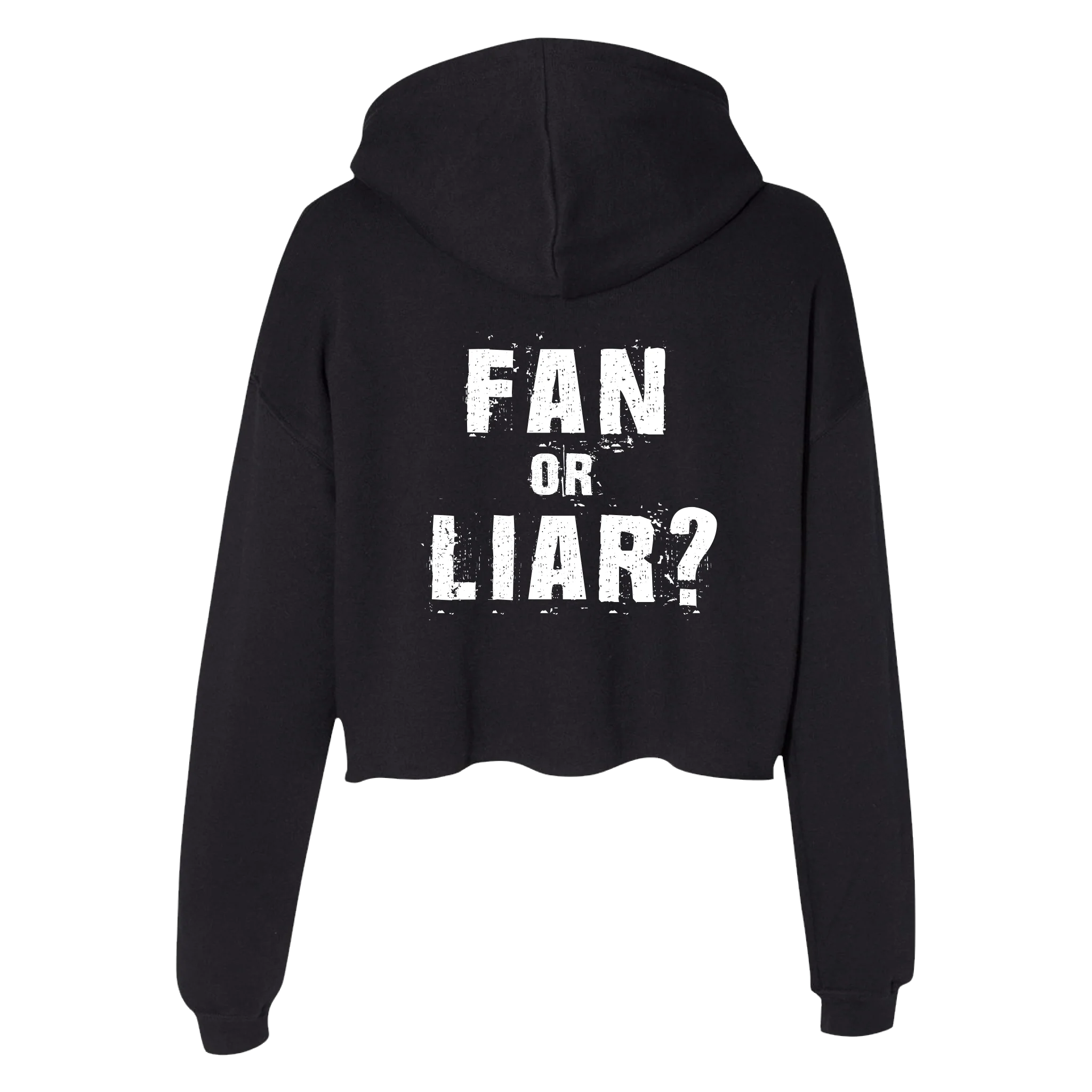 Fan or Liar Black Crop Hoodie - Image 3