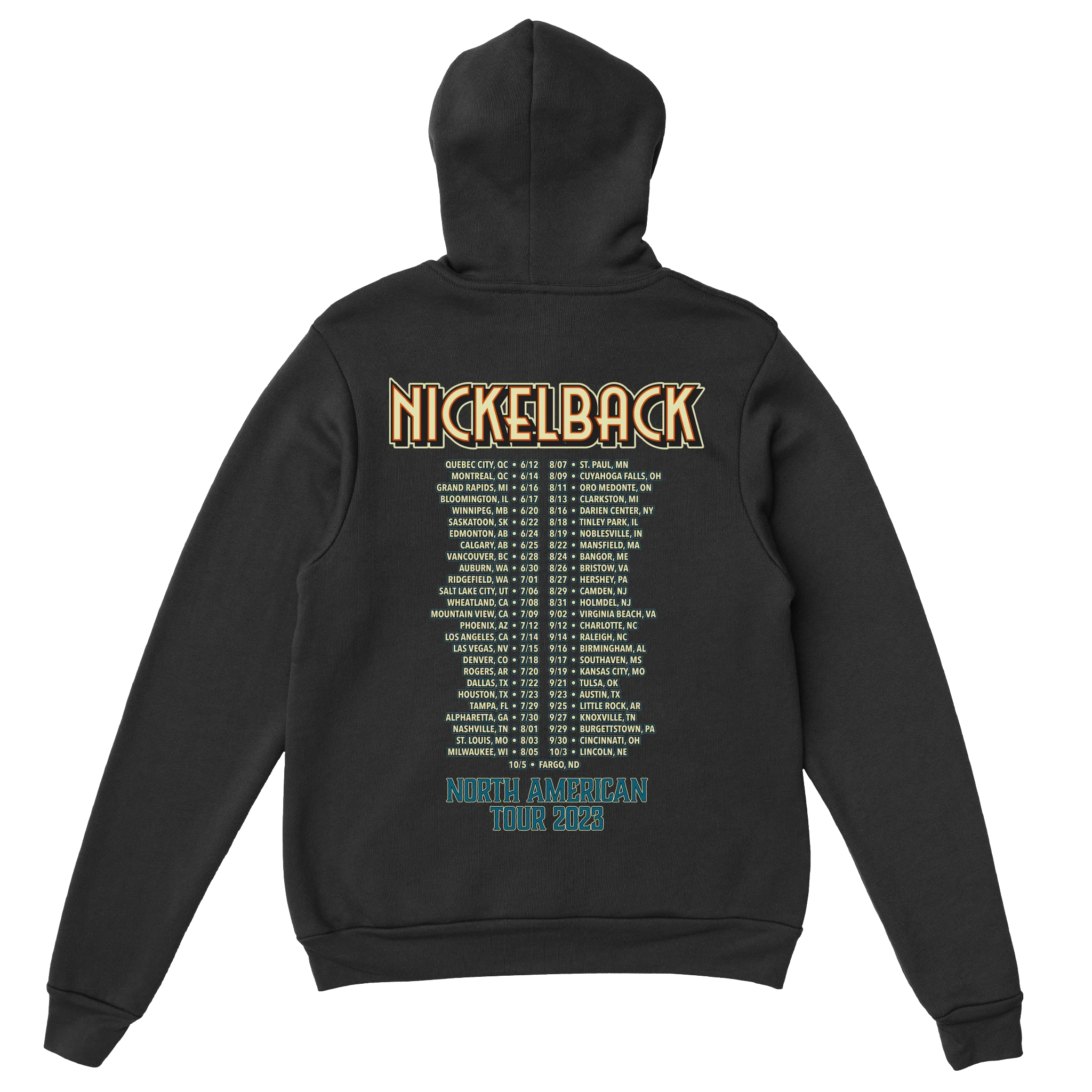 Nickelback 2023 Tour Black Hoodie - Image 3